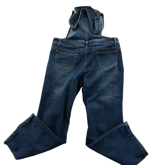 Vintage Planet Motherhood Girls Denim Overalls Large Blue Straight Leg Retro - Picture 2 of 16